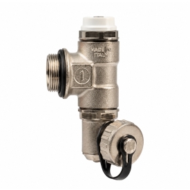 R554FS Eindstuk met manuele luchter en vul-/aftapkraan voor inox verdelers