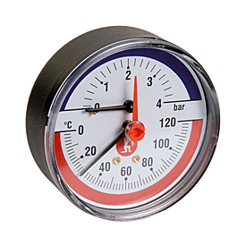 R226 Thermo-manometer met centrale rugaansluiting