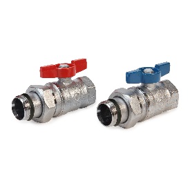 R259K Set de 2 vannes à boisseau sphérique à passage standard - raccord 3 pièces auto-étanche x filet int.