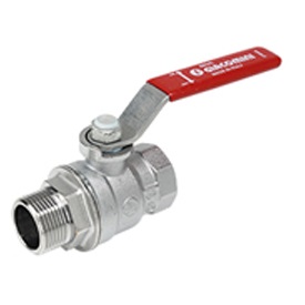 R854L Vanne à boisseau sphérique à passage intégral avec manette papillon rouge - filet ext. x int.