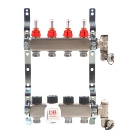 R553FSDB Voorgemonteerde dynamische vloerverwarmingsverdeler in roestvrij staal