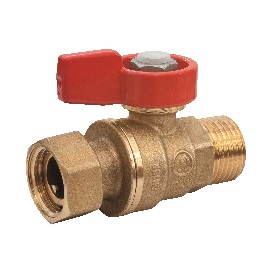 R254P-1 Kogelkraan met standaard doorlaat en vlinderhandwiel met 1 vleugel - losse wartel x uit. schroefd.