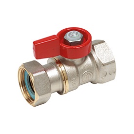 R251P-1 Kogelkraan met standaard doorlaat en vlinderhandwiel met 1 vleugel - losse wartel x inw. schroefd.