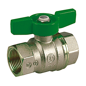 R951W Kogelkraan met vierkante kogel en groen vlinderhandwiel - model anti-legionella - 2 x inw. schroefd.